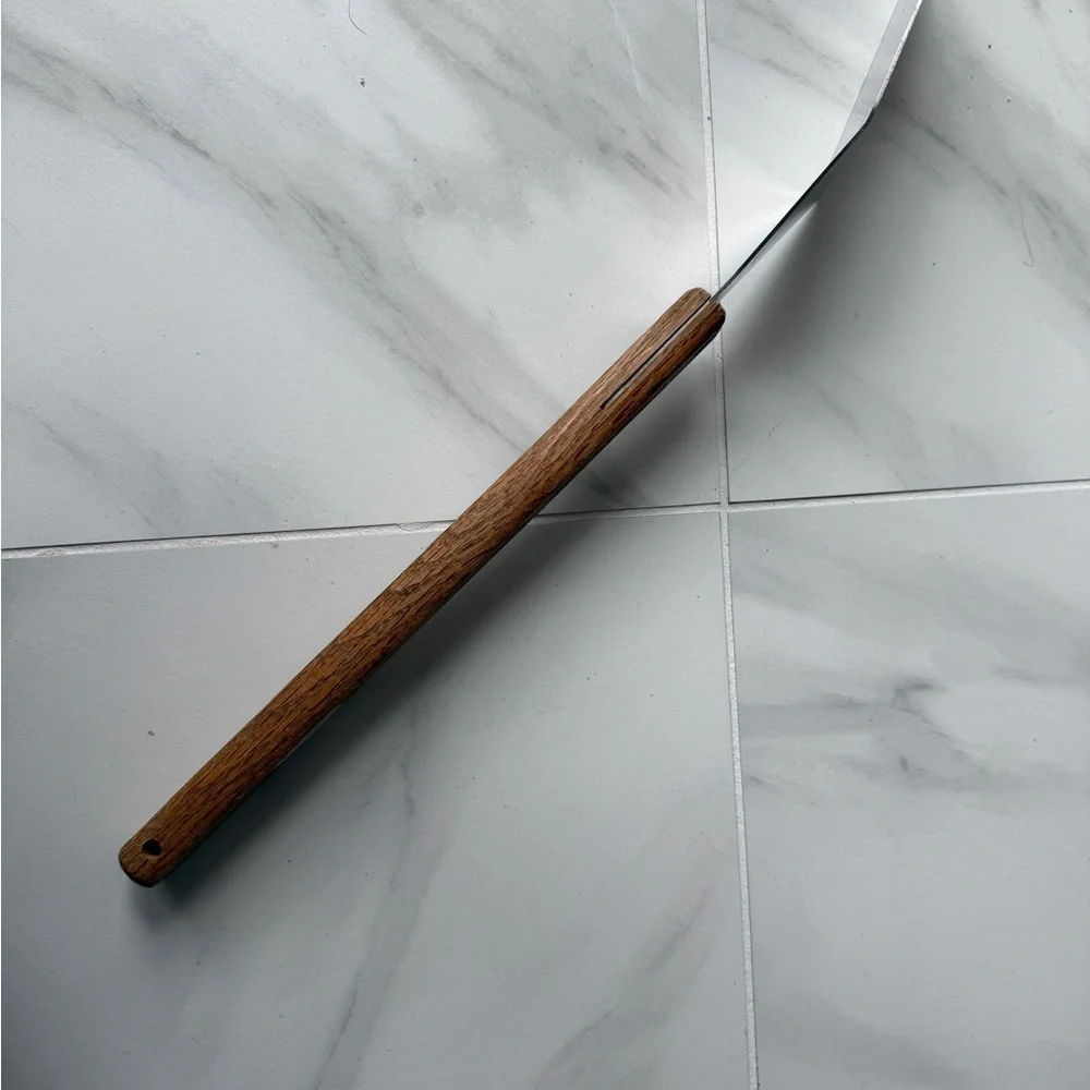 Vintage Stainless Steel BBQ Spatula Wood Handle Large